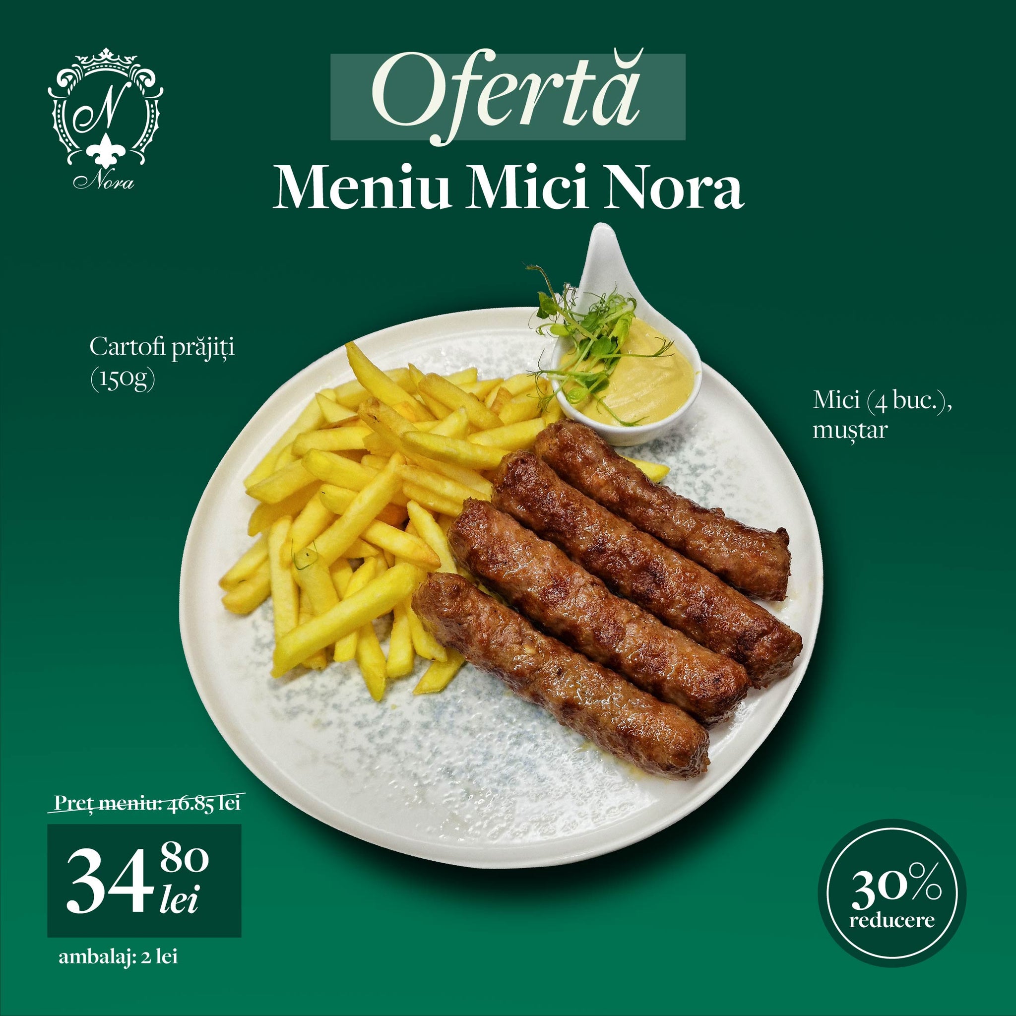 Ofertă Meniu 4 mici cu cartofi prajiti