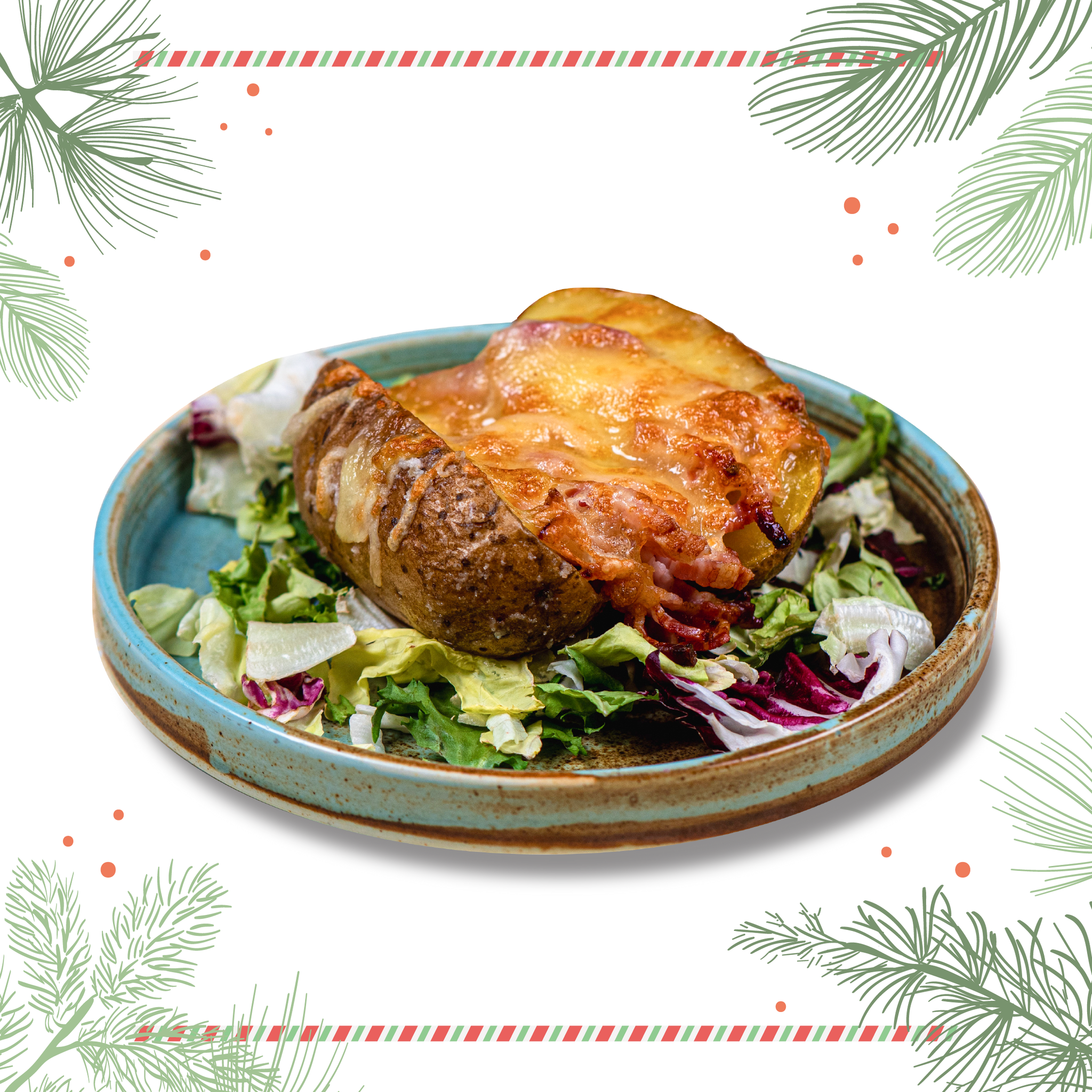 Cartofi copti cu bacon si mozzarella 200g