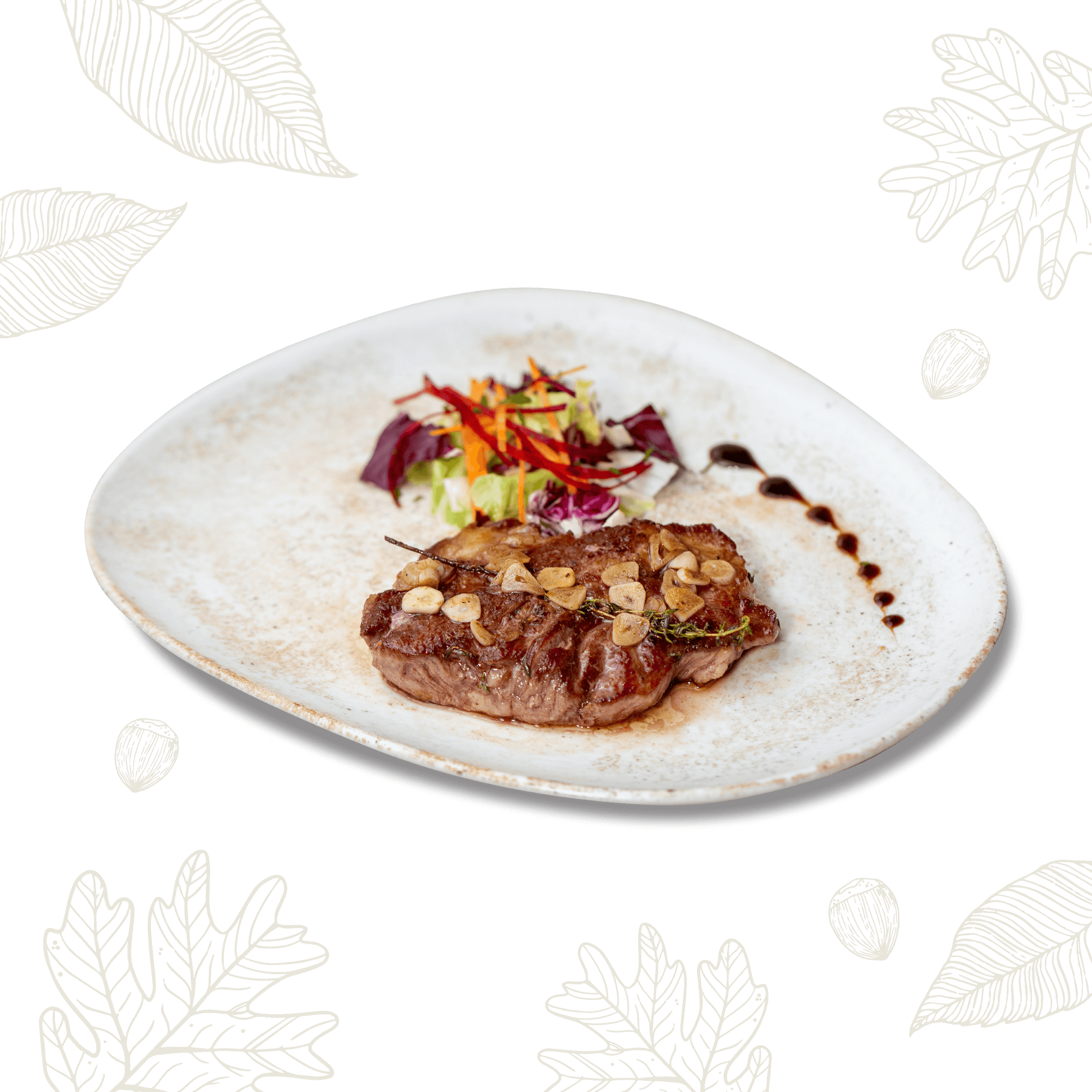Ceafă iberică infuzată în arome de usturoi și cimbrișor (180g)